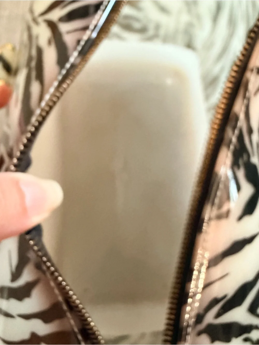 Furla Black & White Zebra-Print Dome Jelly Satchel